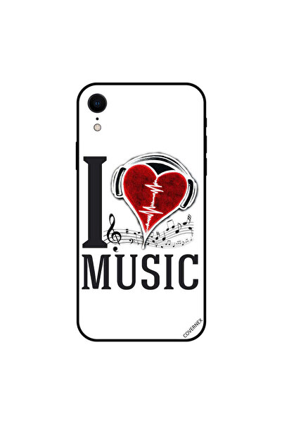 Covernex غطاء حماية iPhone XR - أحب الموسيقى - قلب أحمر
