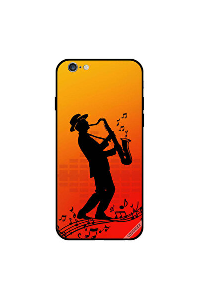 Covernex غطاء حماية لجهاز iPhone 6s Plus بطبعة رجل قبعة يعزف الموسيقى