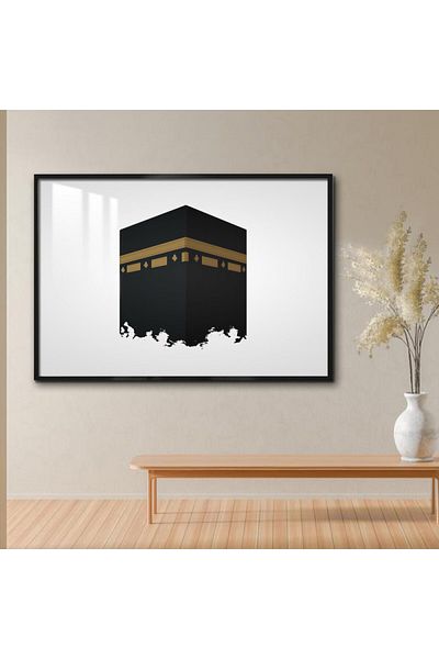 4gdran Luxury wooden wall panel with black frame and clear acrylic layer