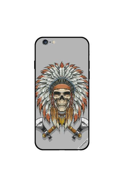 Covernex غطاء حماية لجهاز iPhone 6s بتصميم جمجمة ريشية بنية اللون