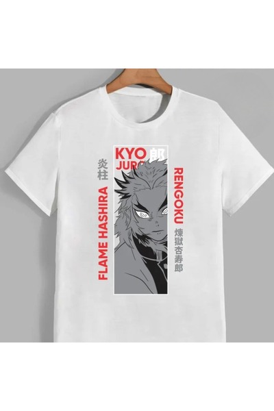 Flood Of Style Tricou unisex cu model anime pentru bărbați Rengoku Kyojuro ‌ ...