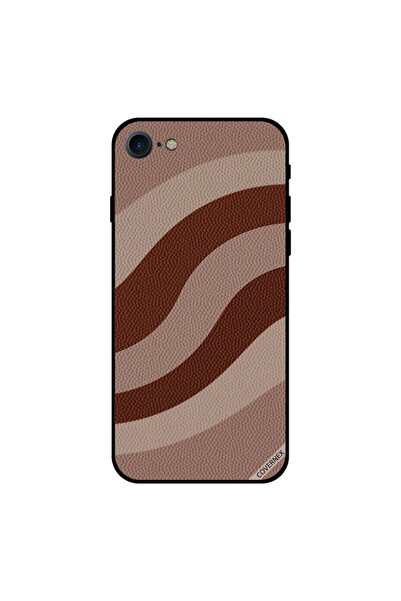 Covernex غطاء حماية لجهاز iPhone 8 بنقشة جلد الخوخ والبني