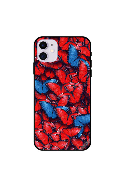 Covernex غطاء حماية لجهاز iPhone 11 بنقشة فراشات حمراء وزرقاء