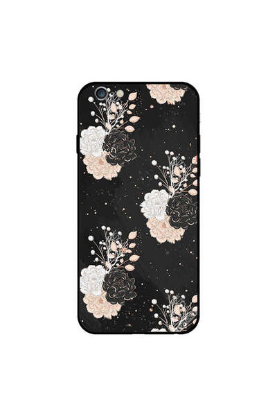 Covernex غطاء حماية لجهاز iPhone 6 باللون الأبيض والأسود والكريمي ونقشة الزهور