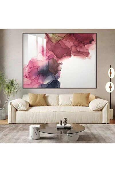 Marktna لوحة جدارية خشبية فاخرة بتصميم الفن التجريدي مع برواز بني و طبقة من ا...