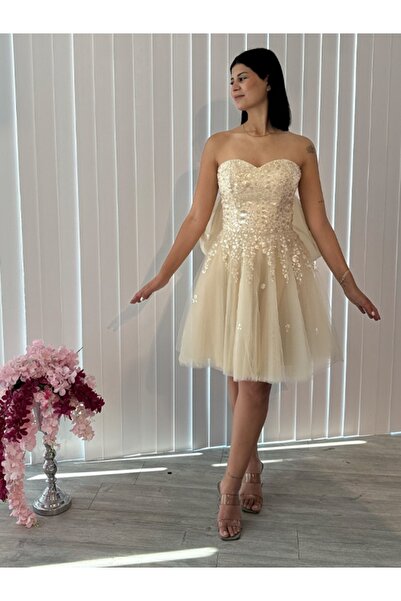 Always Dress Kurdele detaylı elbise