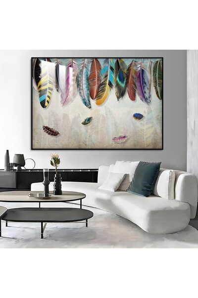 4gdran لوحة جدارية خشبية فاخرة بتصميم الفن التشكيلي مع برواز اسود و طبقة من ا...