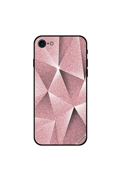 Covernex غطاء حماية لجهاز iPhone 7 بنمط هرمي لامع بلون الخوخ