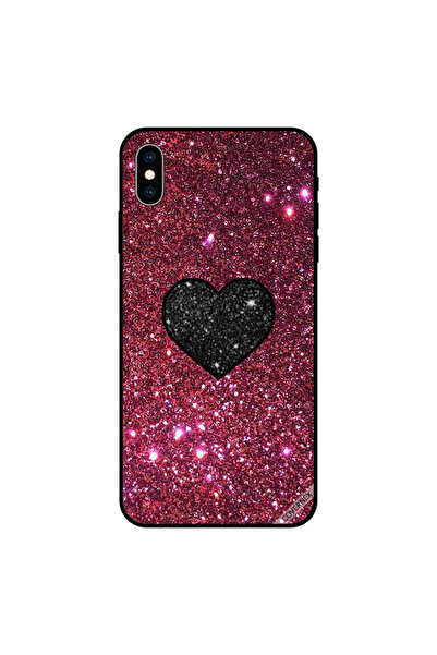 Covernex غطاء حماية لهاتف iPhone XS MAX بتصميم قلب أسود مع لمعان أحمر