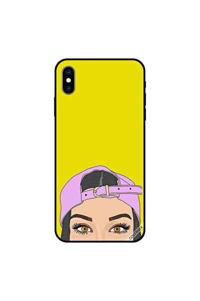 Covernex غطاء حماية لجهاز iPhone XS MAX بطبعة فتاة قبعة وردية تظهر في الأسفل
