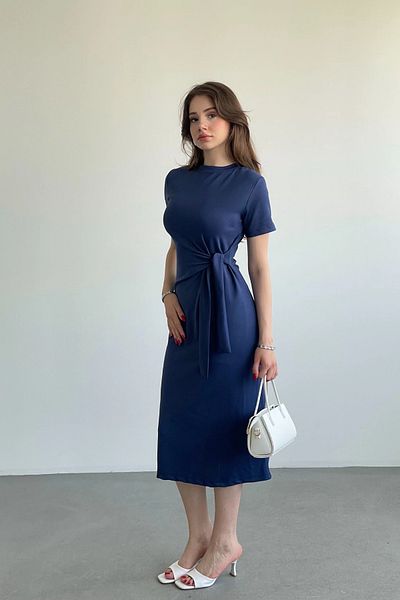 Sorridi Side Tie Crew Neck Modal Dress