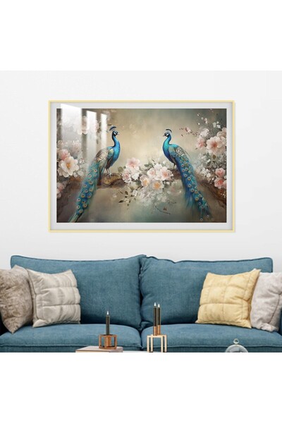 SND لوحة جدارية خشبية فاخرة مع برواز ذهبي و طبقة من الاكرليك الشفاف