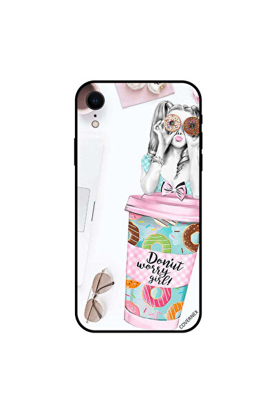 Covernex غطاء حماية لهاتف iPhone XR بطبعة فتاة دونات ووري جيرل وردية