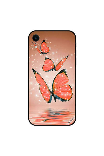 Covernex غطاء حماية لجهاز iPhone XR باللون البرتقالي بثلاث فراشات