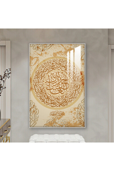 Marktna لوحة جدارية خشبية فاخرة مع برواز فضي و طبقة من الاكرليك الشفاف