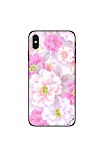 Covernex iPhone XS Case Cover Light Pink Floral Pattern