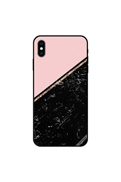 Covernex غطاء حماية لجهاز iPhone XS MAX باللون الأسود الرخامي والخطوط الذهبية