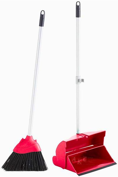AKC GROUP AKC Long Handle Broom and Dustpan Set – Foldable Upright Design, Lightweight & Sturdy – Standing