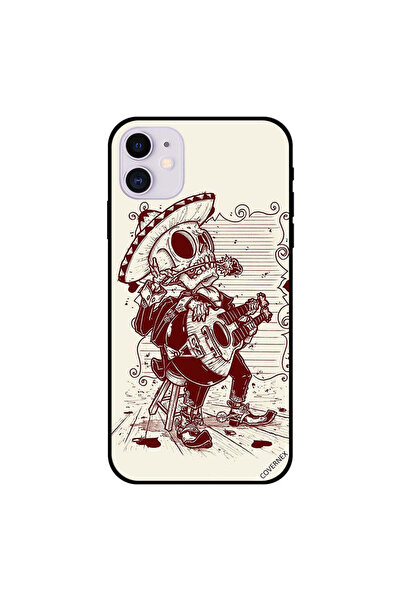 Covernex غطاء حماية لجهاز iPhone 11 بطبعة جمجمة ورجل يعزف على الجيتار