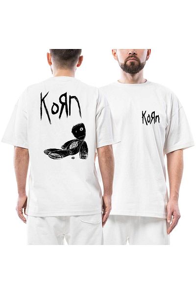 Z zepplin Μπλουζάκι Korn Doll μπροστινό πίσω εμπριμέ λευκό oversize