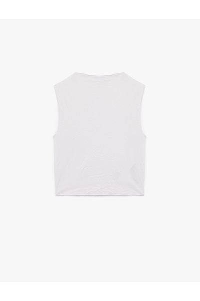 Koton Slim Fit Sleeveless Stand Collar Crop Tank Top