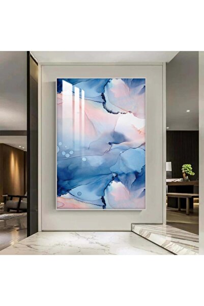 4gdran لوحة جدارية خشبية بتصميم الفن التجريدي مع برواز فضي و طبقة من الاكرليك...