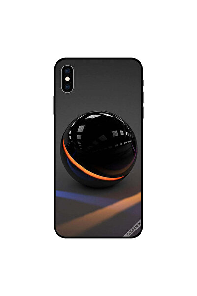 Covernex غطاء حماية لجهاز iPhone XS MAX أسود على شكل كرة زجاجية مستديرة
