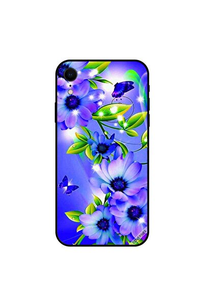 Covernex غطاء حماية لجهاز iPhone XR بنقشة فراشات وزهور زرقاء