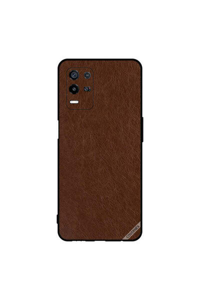 Covernex غطاء حماية لهاتف Oppo K9x بنمط جلدي بني داكن