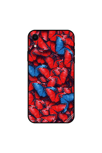 Covernex غطاء حماية لجهاز iPhone XR بنقشة فراشات حمراء وزرقاء