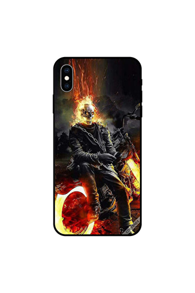 Covernex غطاء حماية لهاتف iPhone X بتصميم دراجة وجمجمة محترقة