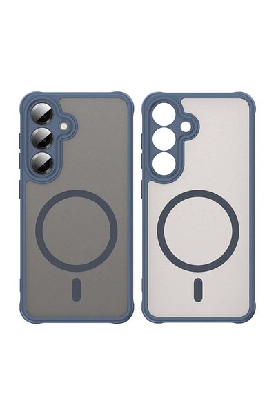 SKYDDAR INNOVATION Husă pentru Samsung Galaxy S24 Plus, HaloFrost MagSafe II, antișoc, set de autocolante, albastru marin