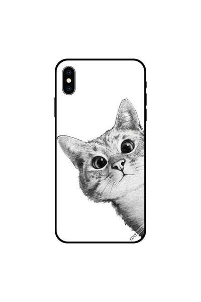 Covernex غطاء حماية لهاتف iPhone XS MAX بتصميم قطة غاضبة باللونين الأبيض والأسود