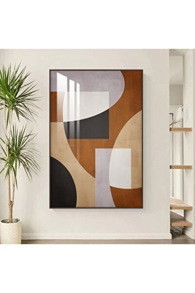 4gdran لوحة جدارية خشبية بتصميم الفن البوهيمي مع برواز بني و طبقة من الاكرليك...