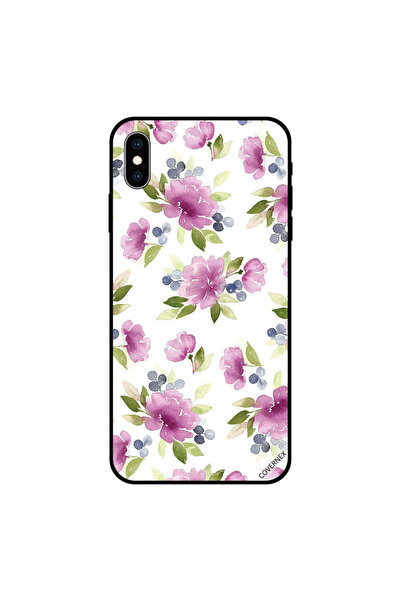 Covernex غطاء حماية iPhone XS بنقشة زهور أرجوانية