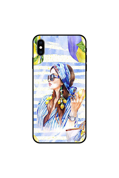 Covernex غطاء حماية لهاتف iPhone XS MAX باللون الأزرق بتصميم فتاة أنيقة