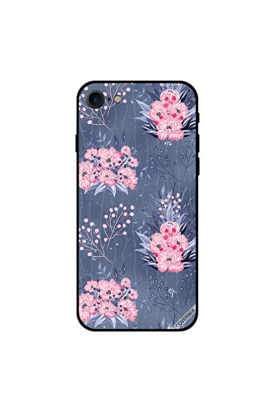 Covernex غطاء حماية لجهاز iPhone 7 بنقشة زهور وردية رمادية داكنة