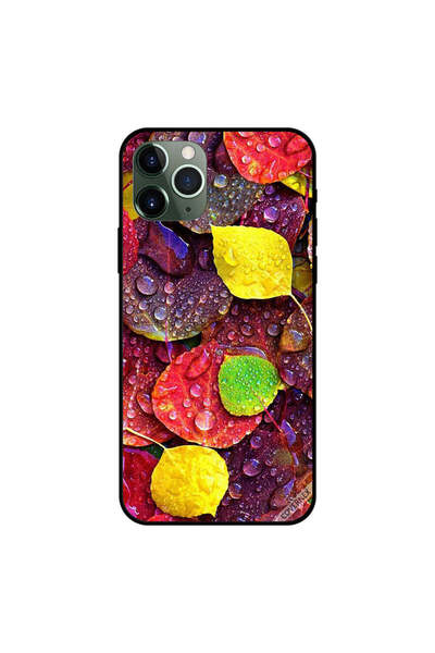 Covernex غطاء حماية لجهاز iPhone 11 Pro Max بنقشة قطرات الماء على أوراق ملونة