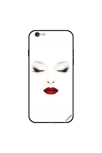 Covernex غطاء حماية لجهاز iPhone 6s بطبعة شفاه حمراء وعيون مغمضة