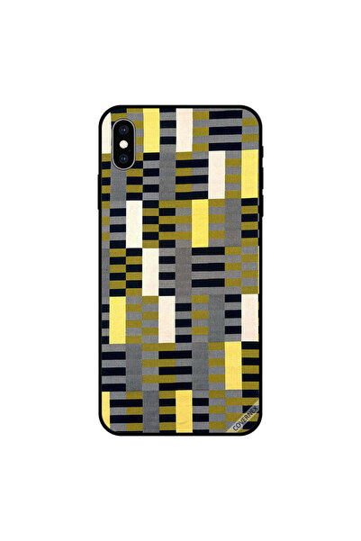 Covernex iPhone XS Case Cover Yellow Black and White Stripes