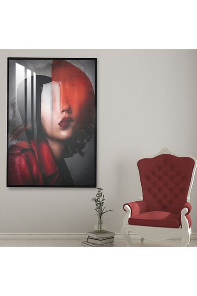 4gdran Luxury wooden wall panel with black frame and clear acrylic layer