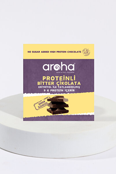 AROHA Proteinli Şeker İlavesiz Bitter Çikolata 40 g