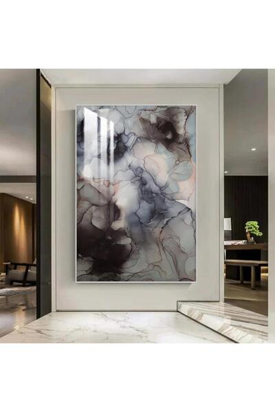 SND لوحة جدارية خشبية بتصميم الفن التجريدي مع برواز فضي و طبقة من الاكرليك ال...