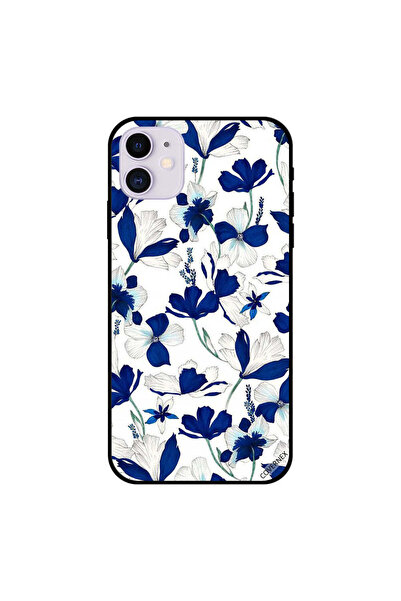 Covernex غطاء حماية لجهاز iPhone 11 بنقشة زهور زرقاء وبيضاء