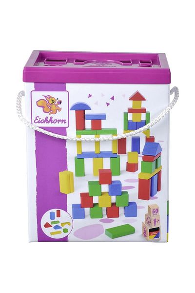 Eichhorn Set of 50 colored wooden cubes Eichhorn