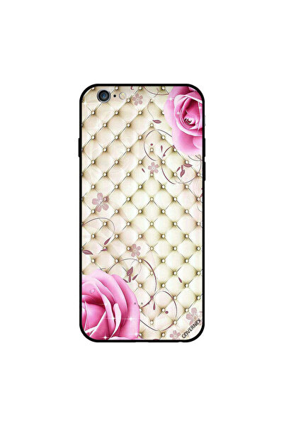 Covernex غطاء حماية لجهاز iPhone 6 من القماش الكلاسيكي والورود الوردية