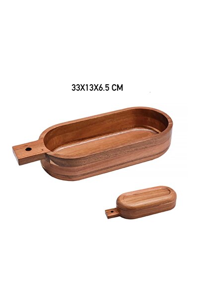 SepetçiBaba Akasya Tutmalı Sunum Tepsi Orta Boy - 52133