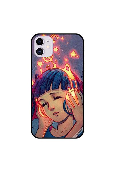 Covernex غطاء حماية لجهاز iPhone 11 بطبعة فتاة صغيرة تستمع إلى الموسيقى