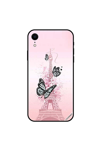 Covernex غطاء حماية لجهاز iPhone XR برسومات فراشات سوداء على برج إيفيل