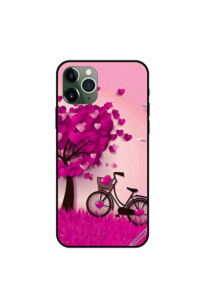 Covernex غطاء حماية لجهاز iPhone 11 Pro Max بنقشة قلوب وردية وشجرة ودورة